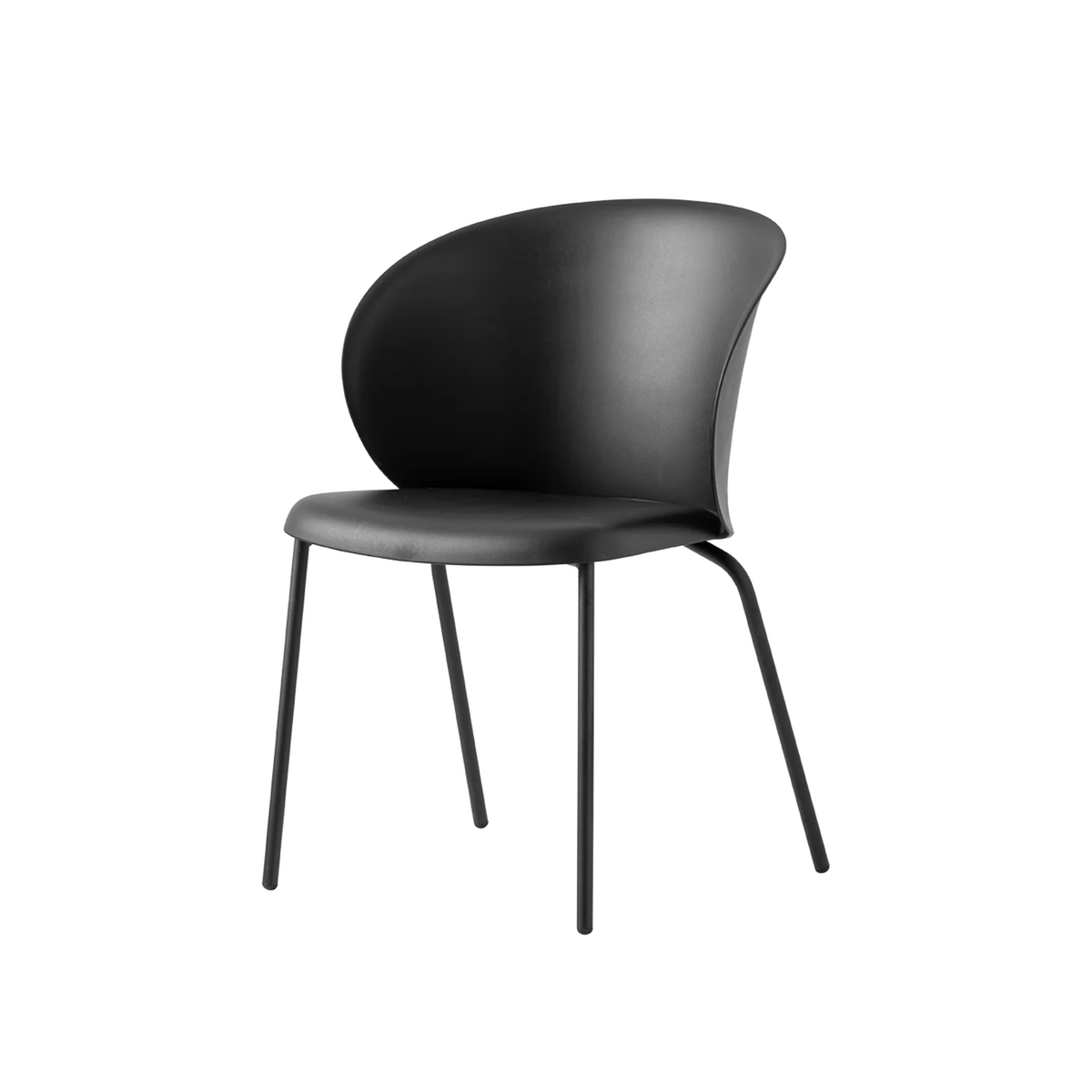 Set di sedie moderne "Tuka" in metallo e polipropilene impilabili cm 55x59 86h