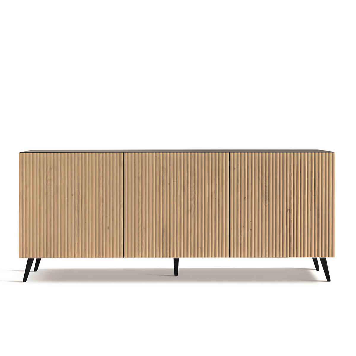 Madia moderna già assemblata "Marina" 3 ante in legno laccato con 2 piedini cm 180x50 80h