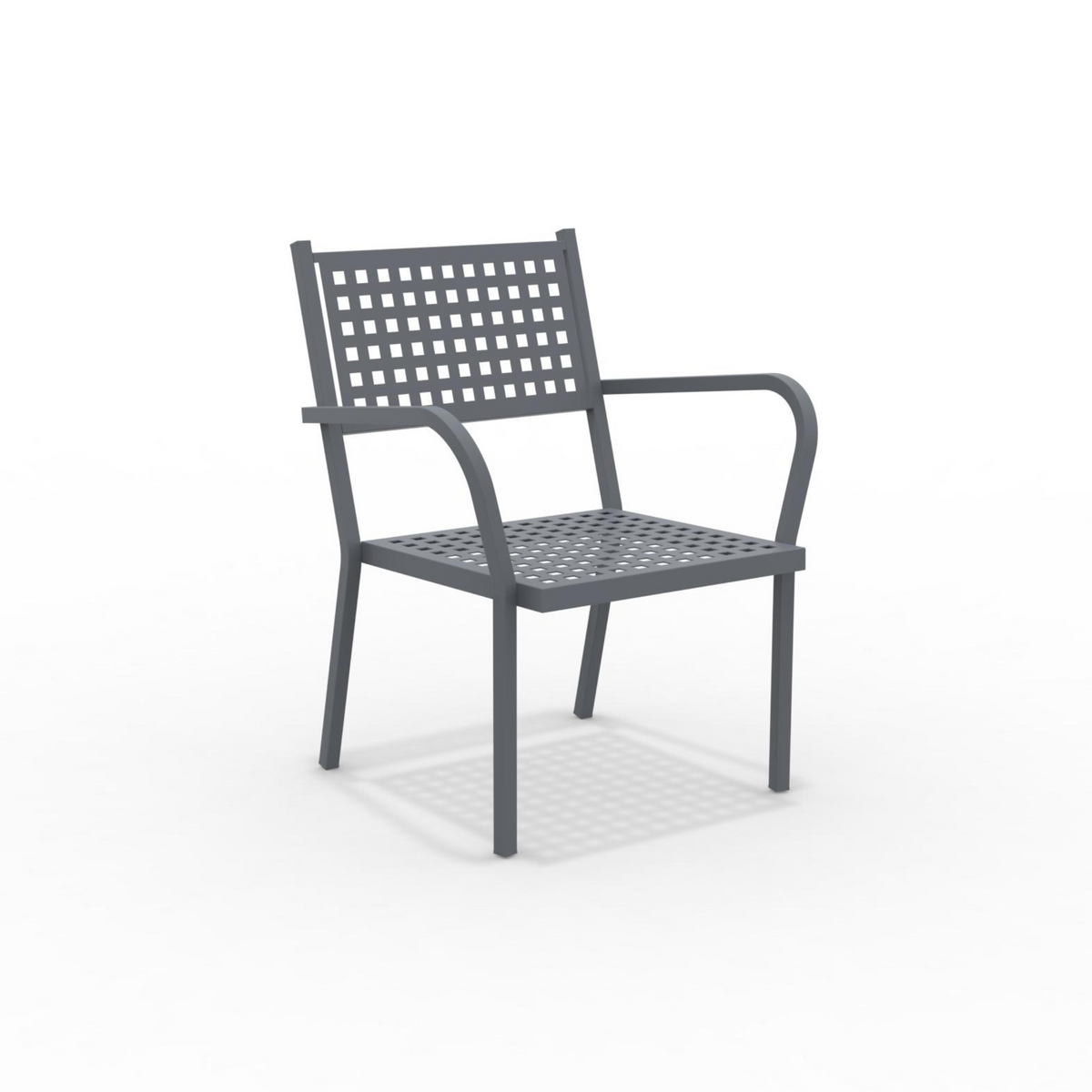 Poltrone moderne "Alice" basse in metallo impilabili da giardino cm 65x63 77h