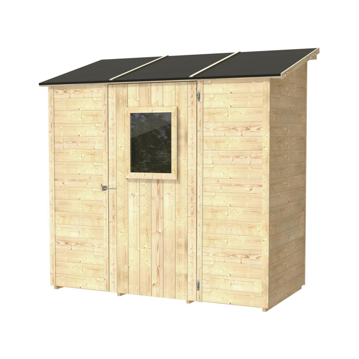 Casetta in legno da giardino "Vaniglia Addossata" porta singola finestrata cm 207x102 222h