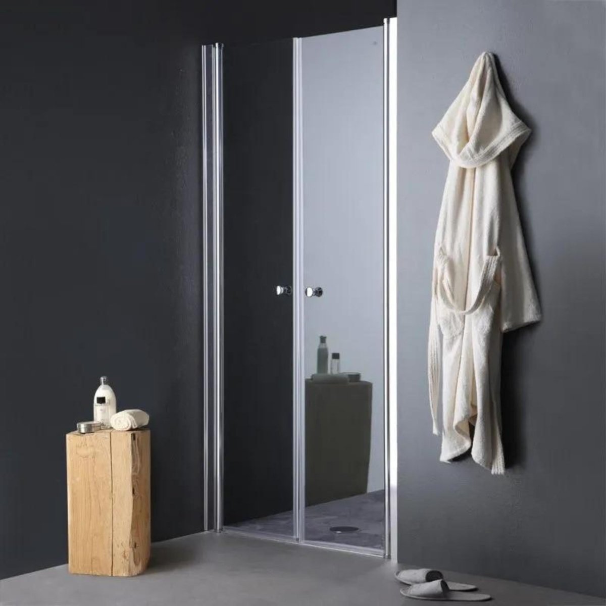 Porta magnetica per doccia a nicchia "Siviglia" in vetro temperato e metallo h 190 cm - MondoViro