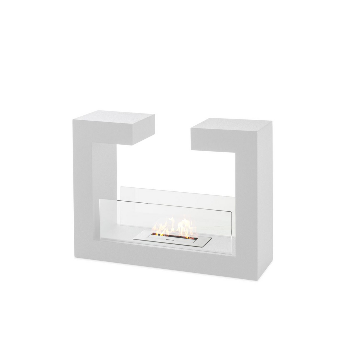 Caminetto bioetanolo "Fedrix" da terra in vetro temperato cm 78x25 58h
