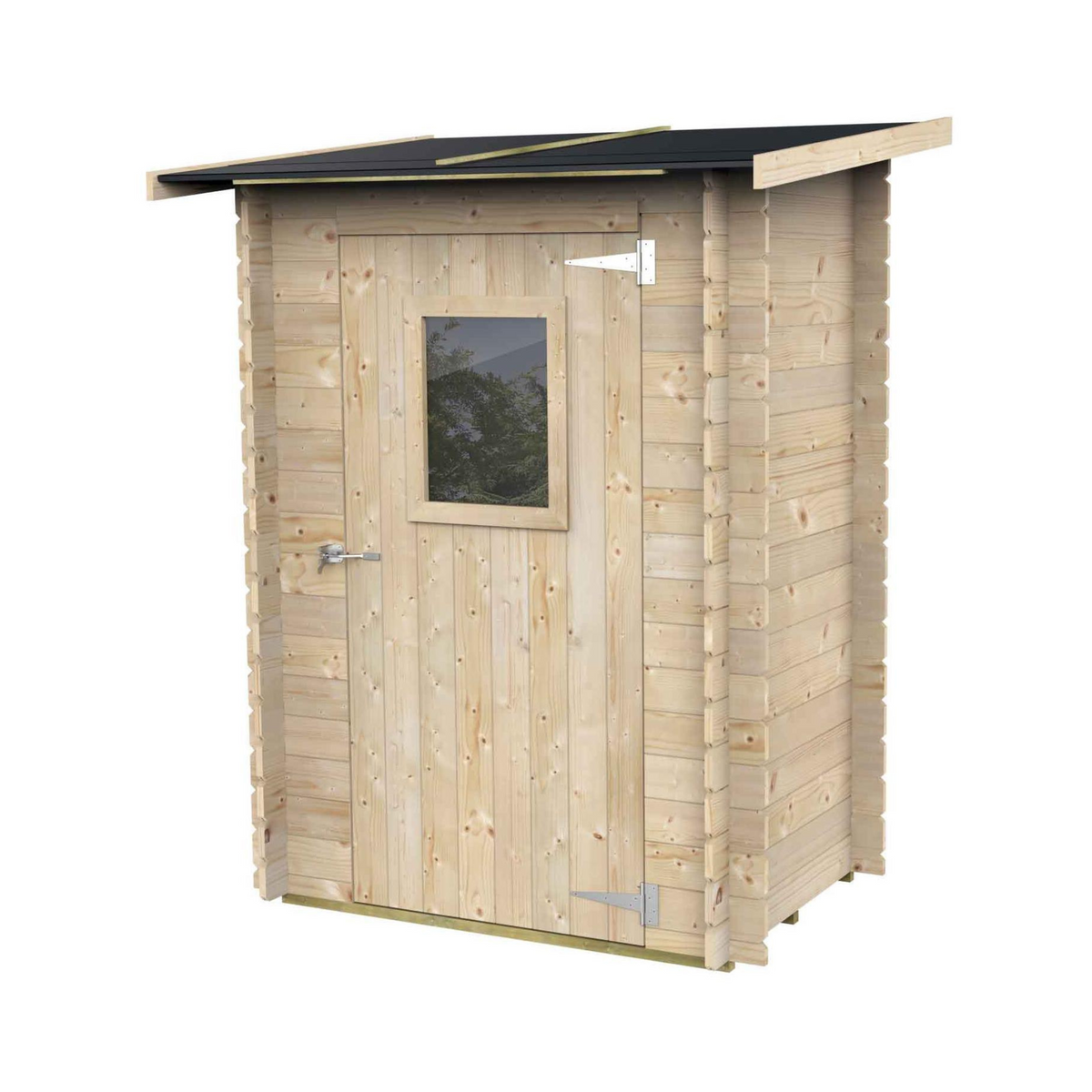 Casetta in legno da giardino "Hobby" monofalda cm 146x98 197h porta singola finestrata