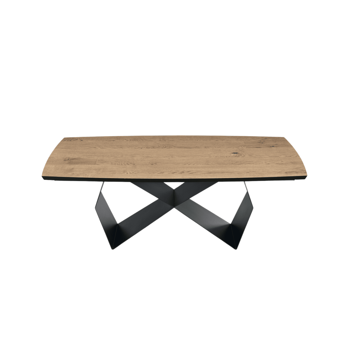 Tavolo fisso da pranzo "Reina" con base in metallo e piano in rovere cm 200x100 75h - MondoViro