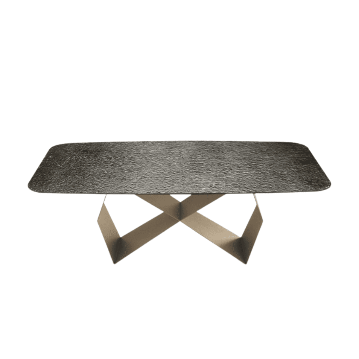 Tavolo fisso moderno "Karlito" con base in metallo verniciato cm 210x110 75h - MondoViro