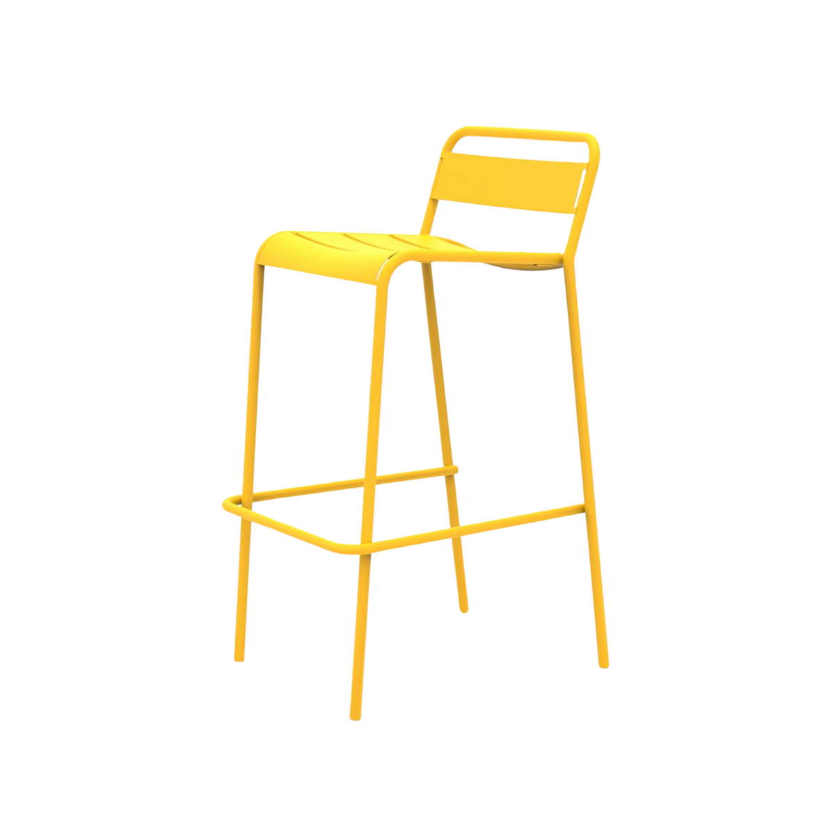 Set 2 pz sgabello alto in metallo verniciato "Twist" impilabile da giardino cm 45x47 95h