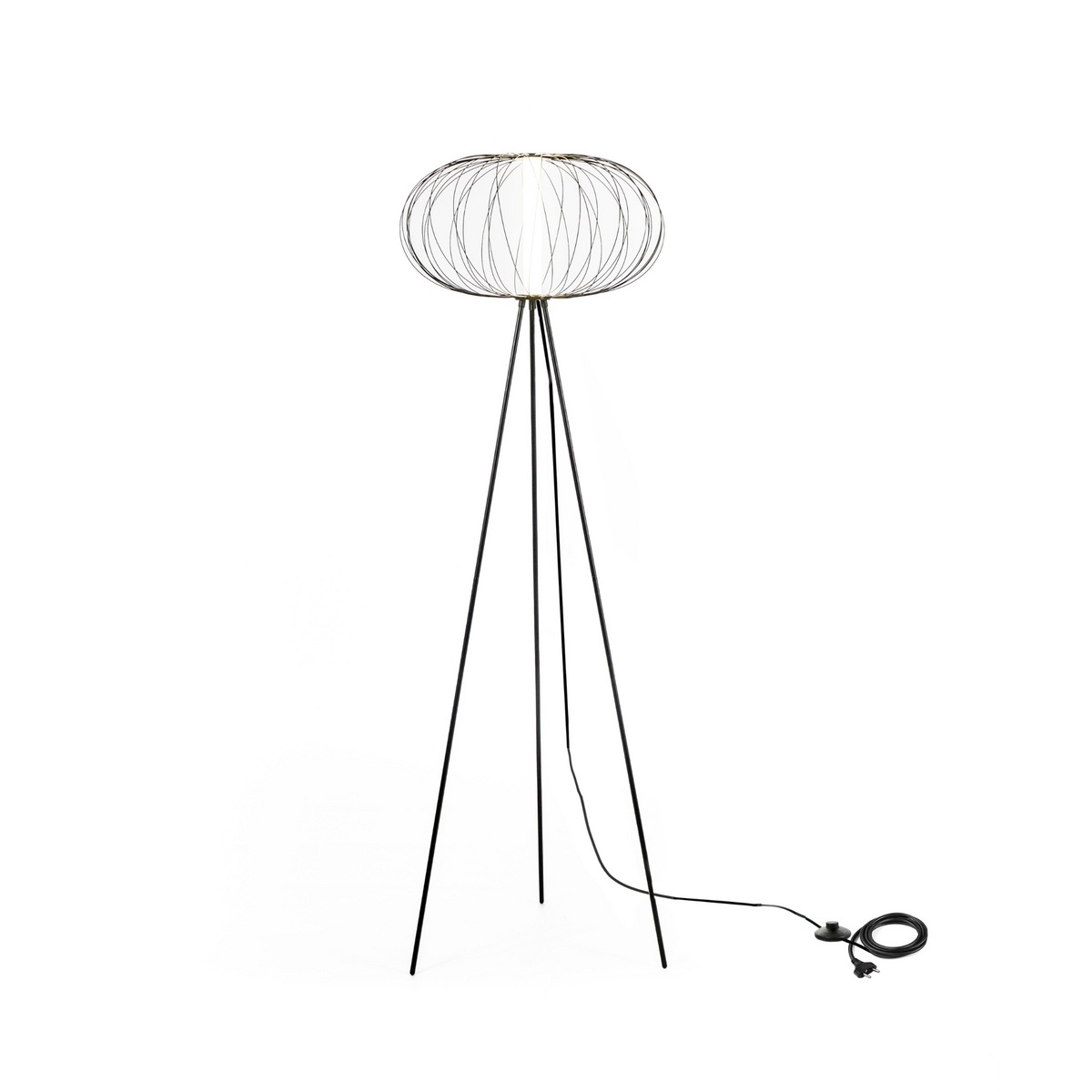 Lampada LED con paralume in acciaio "Jaula" da terra tavolo e sospesa