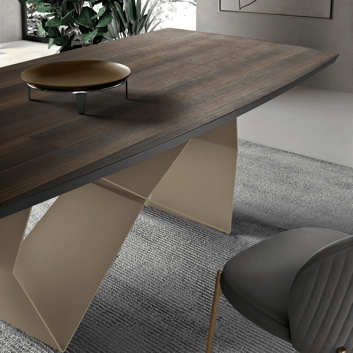 Tavolo allungabile da pranzo "Reina" con base in metallo e piano in rovere cm 200/300x100 75h - MondoViro