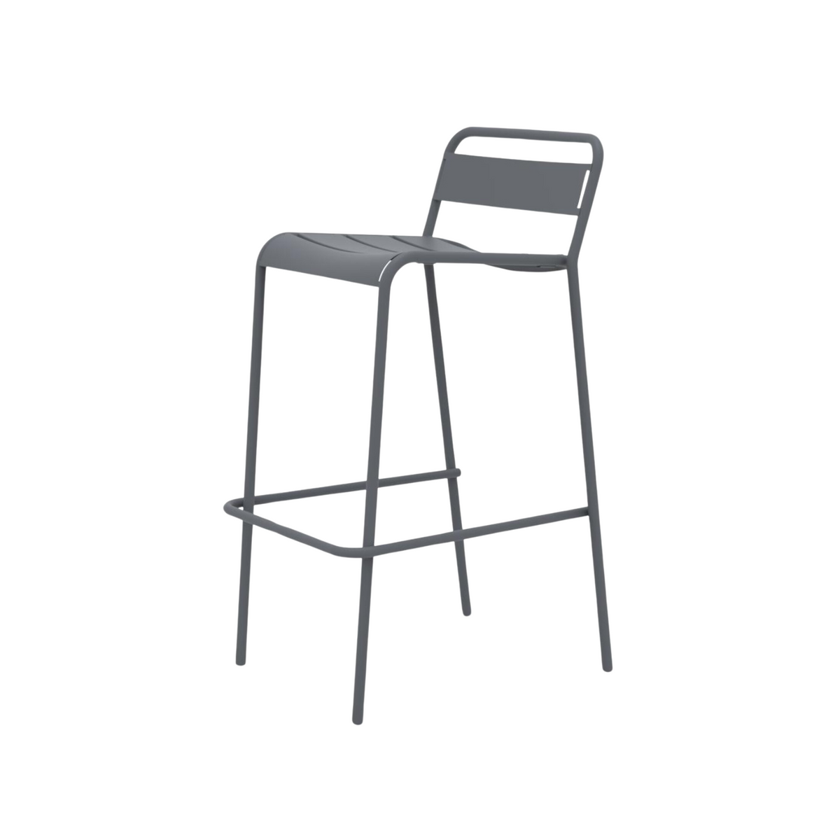 Set 2 pz sgabello alto in metallo verniciato "Twist" impilabile da giardino cm 45x47 95h