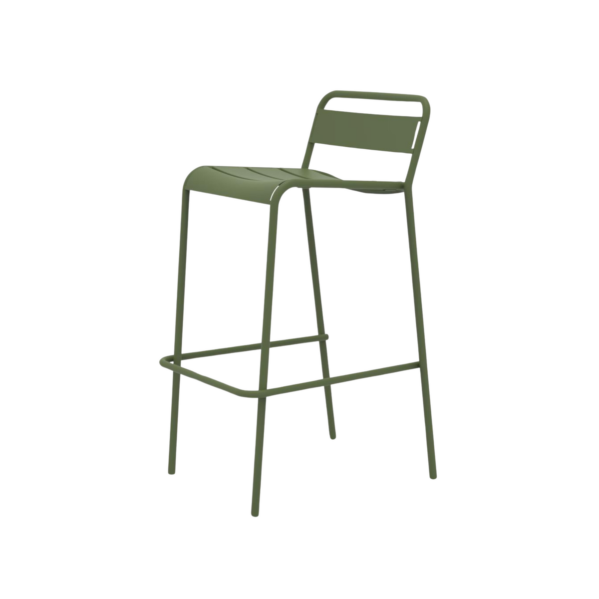 Set 2 pz sgabello alto in metallo verniciato "Twist" impilabile da giardino cm 45x47 95h