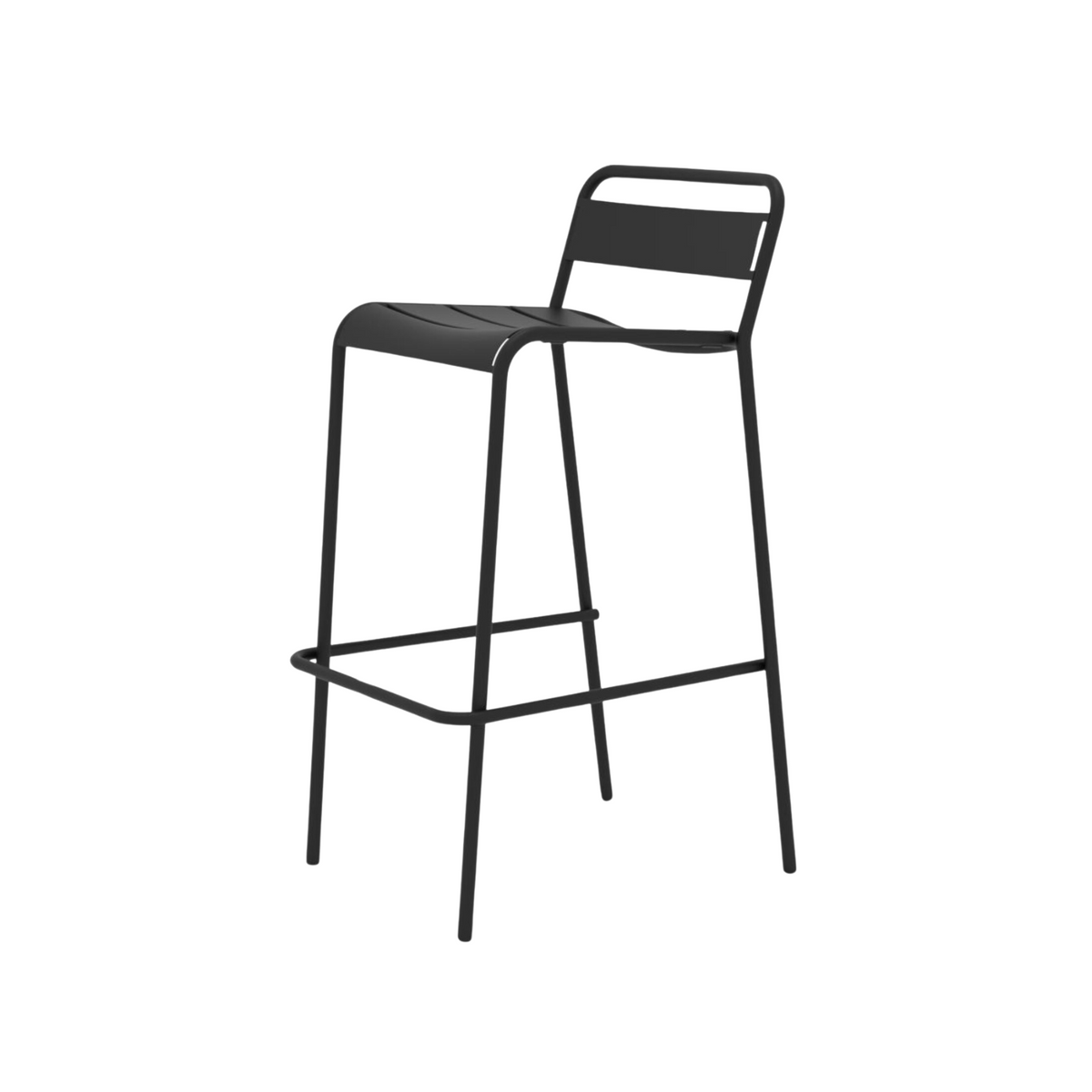 Set 2 pz sgabello alto in metallo verniciato "Twist" impilabile da giardino cm 45x47 95h