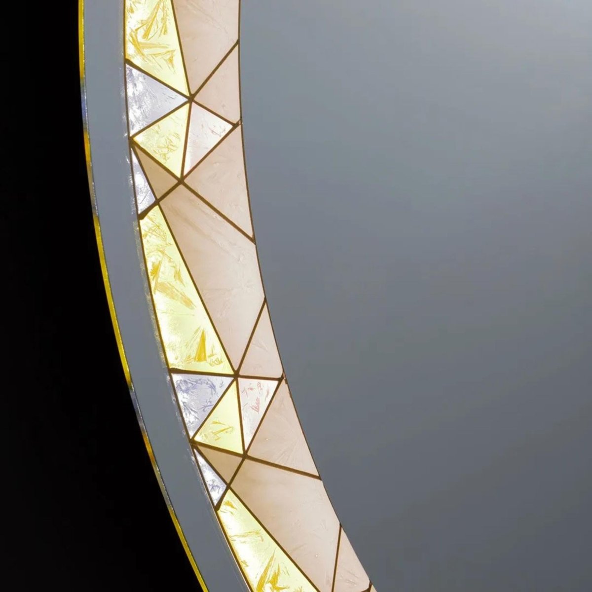 Specchio a led da parete "Mosaic" touch con inserti satinati e colorati - MondoViro