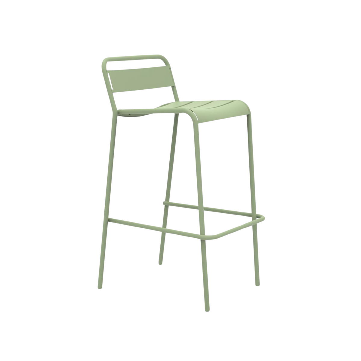 Set 2 pz sgabello alto in metallo verniciato "Twist" impilabile da giardino cm 45x47 95h