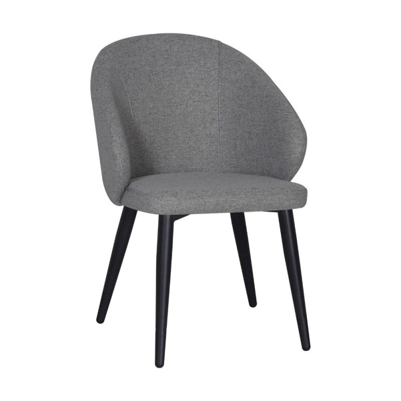 Set di sedie da pranzo "Patya" imbottite in tessuto con gambe in metallo nere cm 56x61 82h - MondoViro