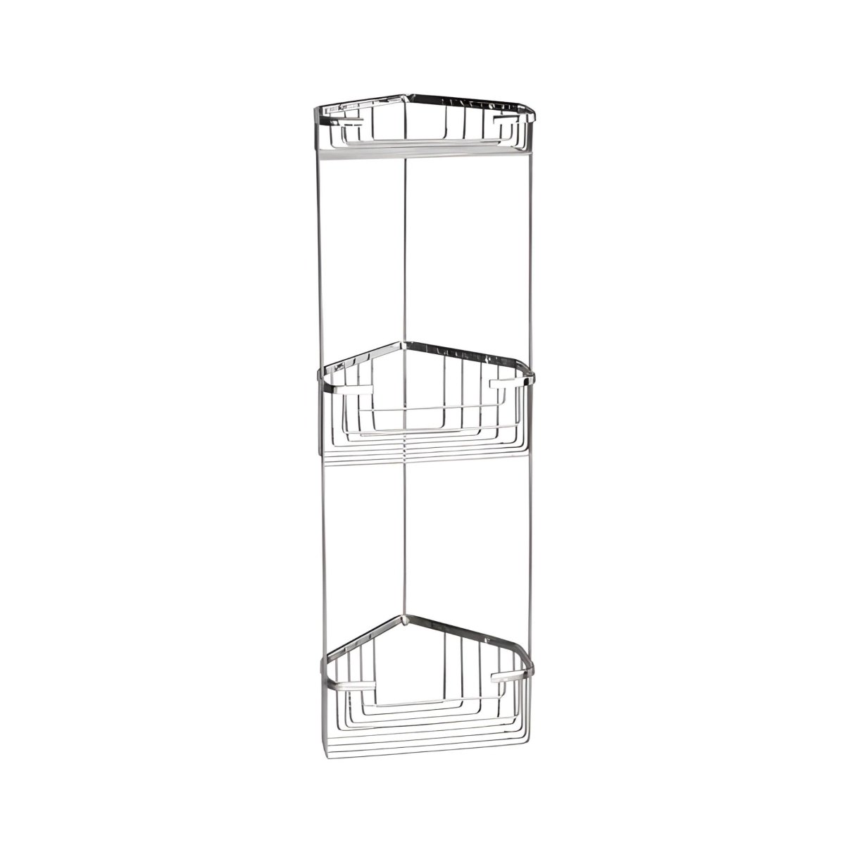 Portasapone angolare per doccia a 3 piani "Ivàn" in filo di acciaio inox cm 15,9x15,9 54,2h - MondoViro