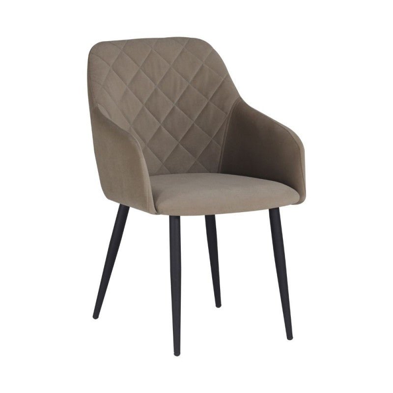 Set di sedie da pranzo "Rarra" imbottite in tessuto con gambe in metallo nere cm 59x60 85h - MondoViro