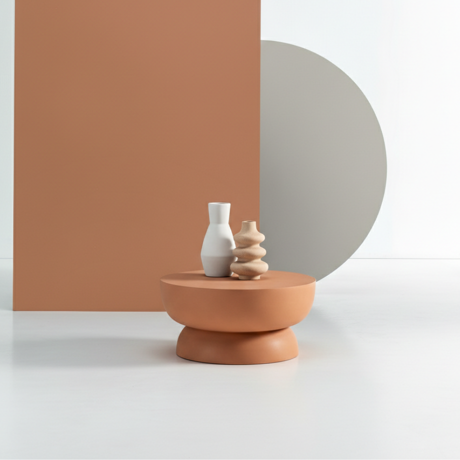 Tavolino in microcemento "Tratto" anti-macchia cm Ø 60x30h