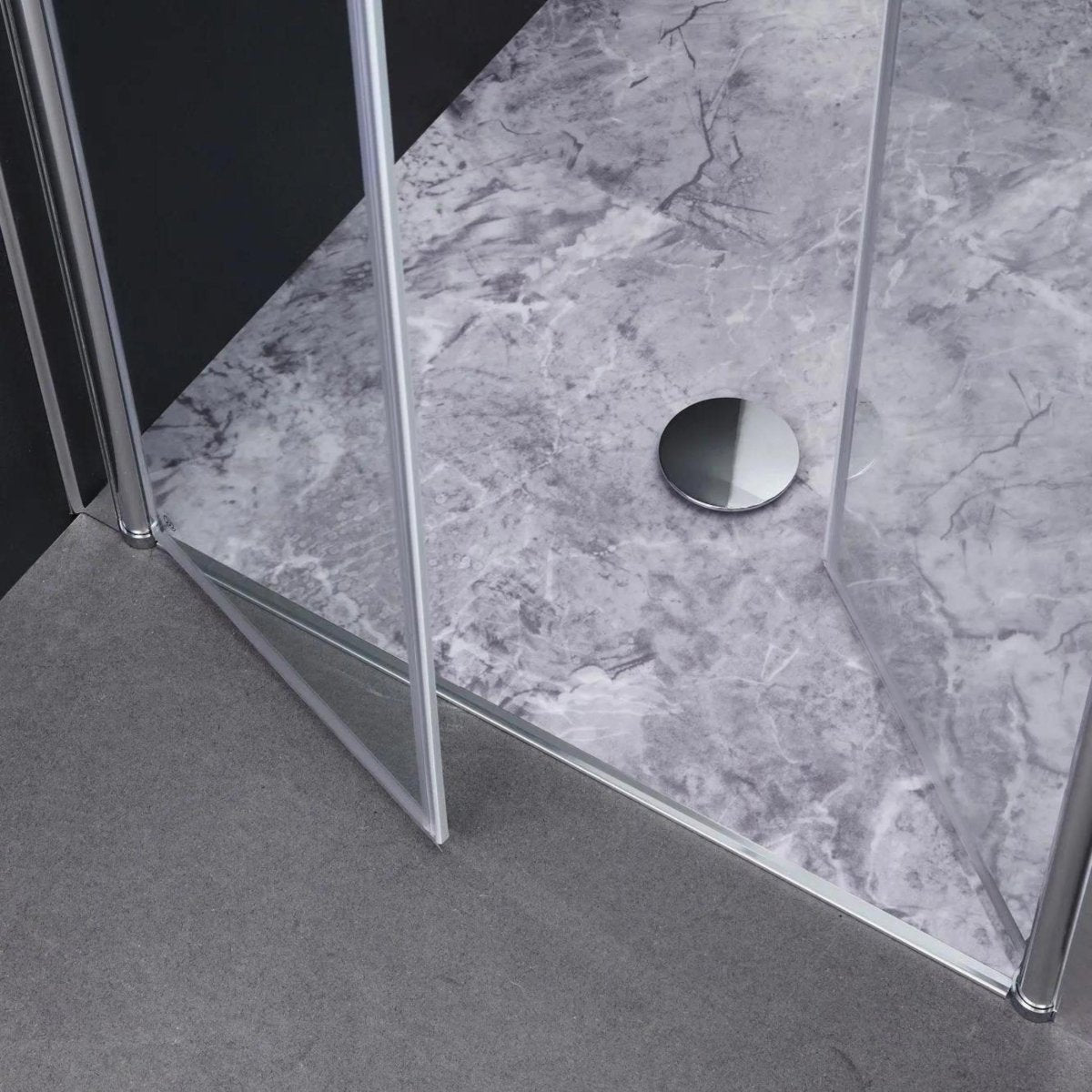 Porta magnetica per doccia a nicchia "Siviglia" in vetro temperato e metallo h 190 cm - MondoViro