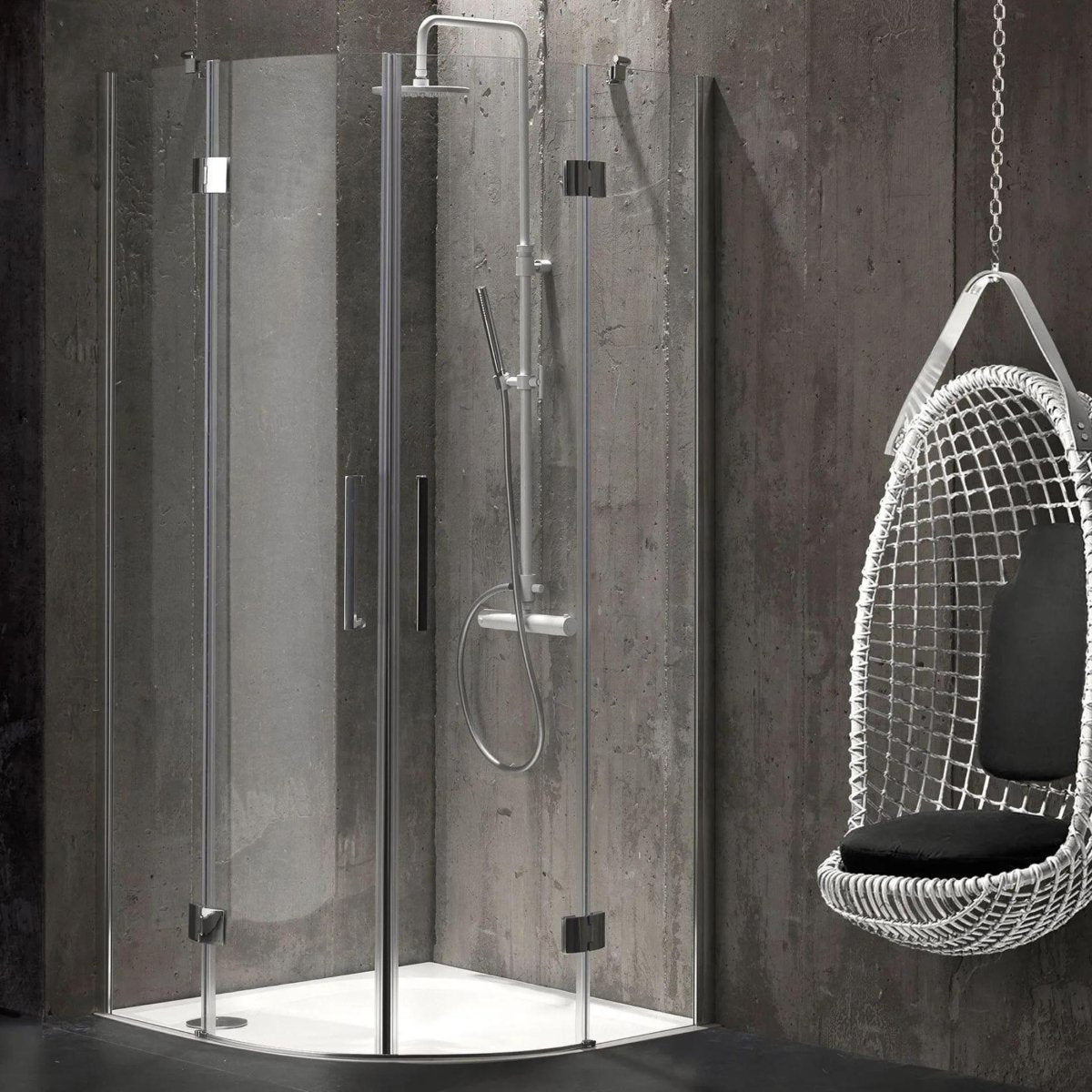 Box doccia semicircolare "Lion" in cristallo senza telaio h 190 cm - MondoViro