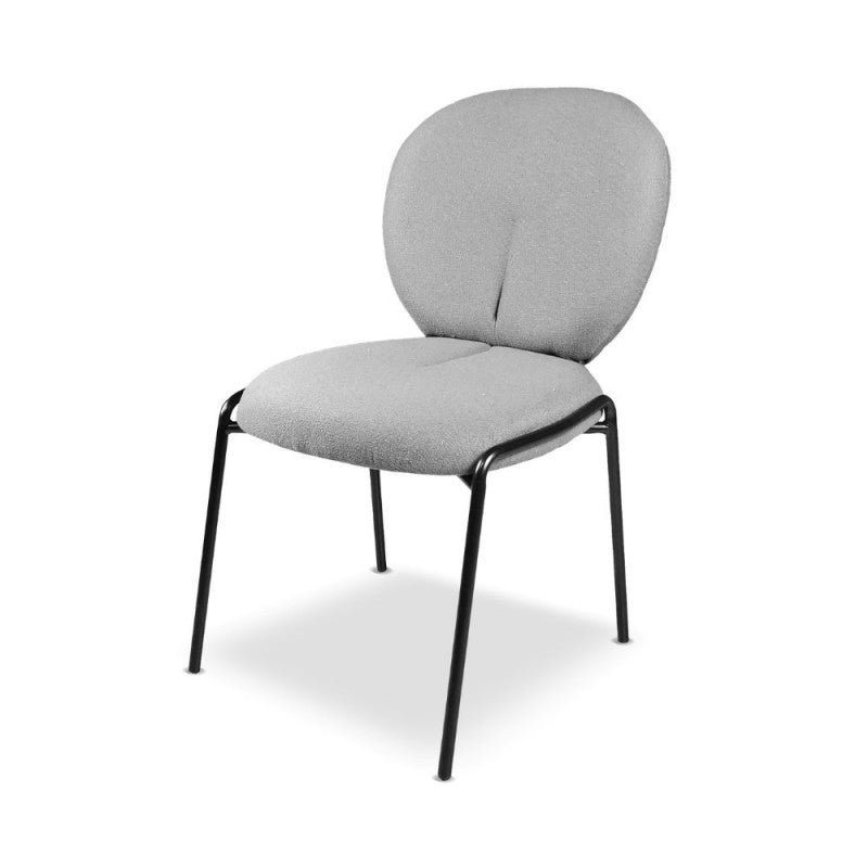 Set di sedie da pranzo "Sirio" imbottite in tessuto Teddy con gambe in metallo nere cm 53x39 94h - MondoViro