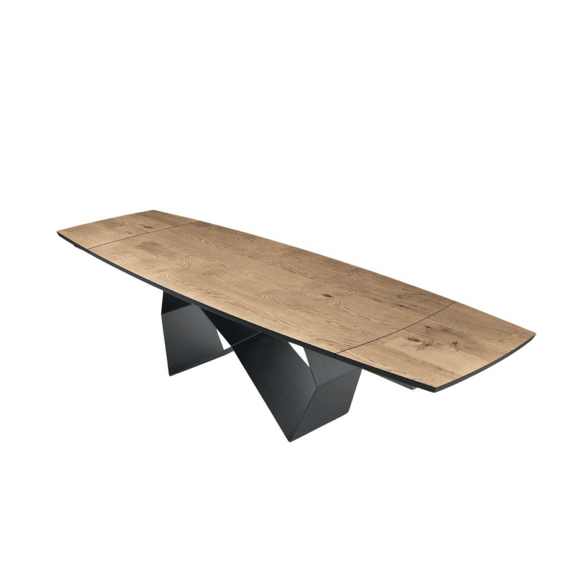 Tavolo allungabile da pranzo "Reina" con base in metallo e piano in rovere cm 200/300x100 75h - MondoViro