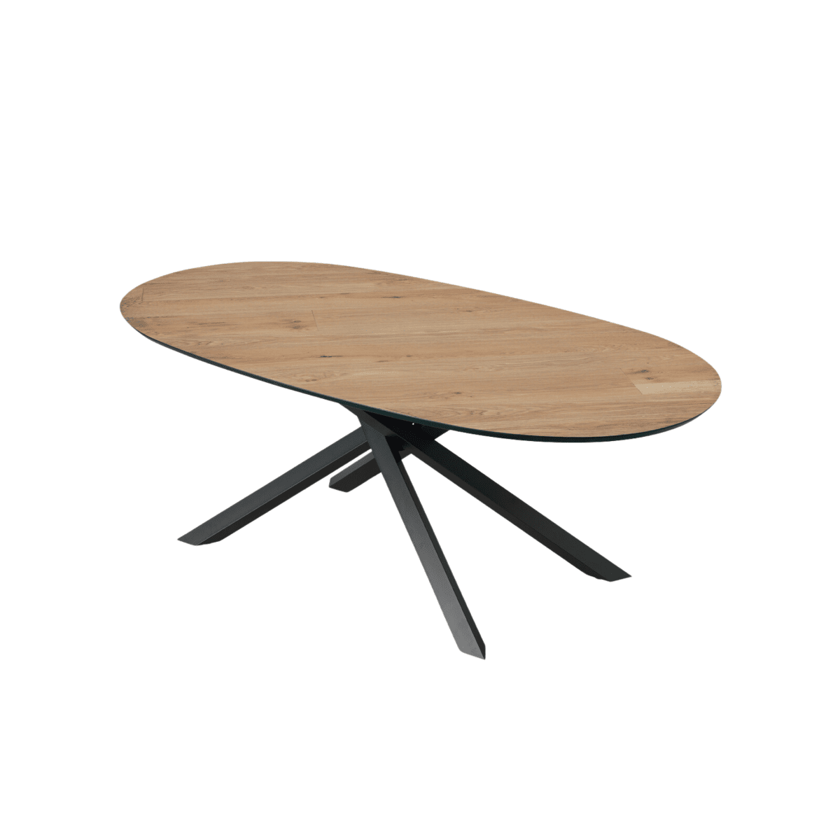 Tavolo fisso moderno da pranzo "Canyon" con base in metallo e piano in rovere cm 210x109 75h - MondoViro