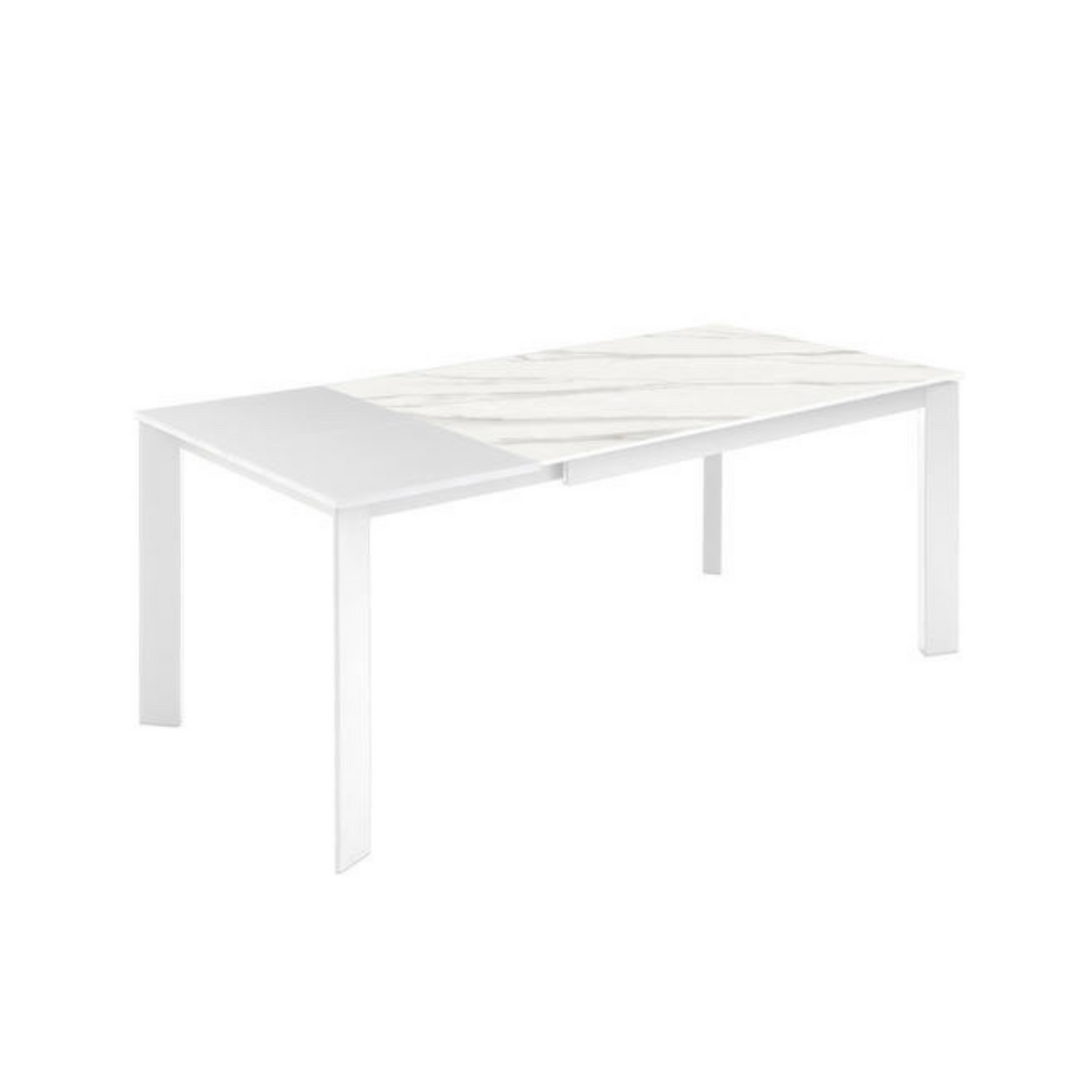 Tavolo allungabile marmo bianco moderno in ceramica "Eagle" cm 140/190x90 76h