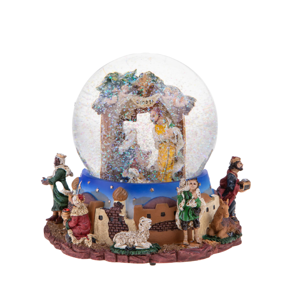 Sfera carillon con natività per decorazioni natalizie cm 12x16,5h - MondoViro