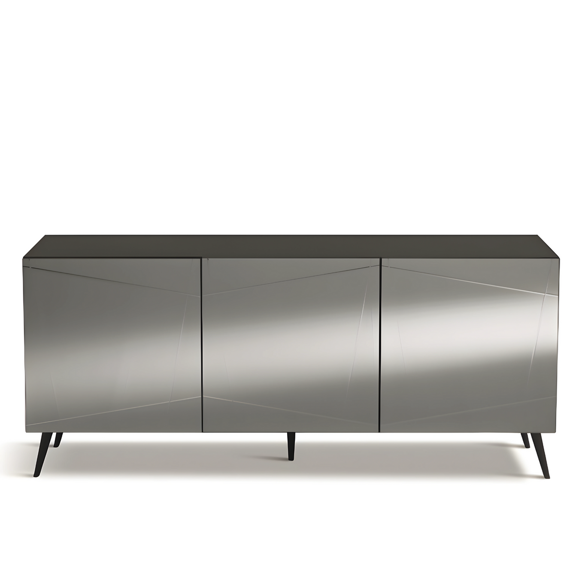 Madia moderna già assemblata in legno "Conty" 3 ante specchio cm 180x50 h80