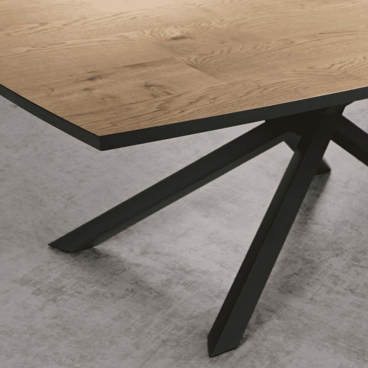 Tavolo moderno allungabile "Alan" con base in metallo e piano in rovere - MondoViro