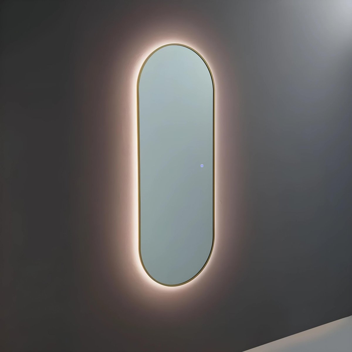 Specchio retroilluminato a led "Armonic" cornice effetto ottone cm 60x160h - MondoViro
