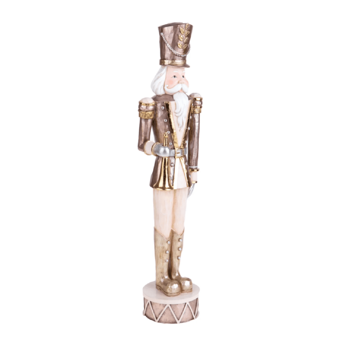 Statuetta soldato schiaccianoci con trombetta, decorazione natalizia elegante cm 52h - MondoViro
