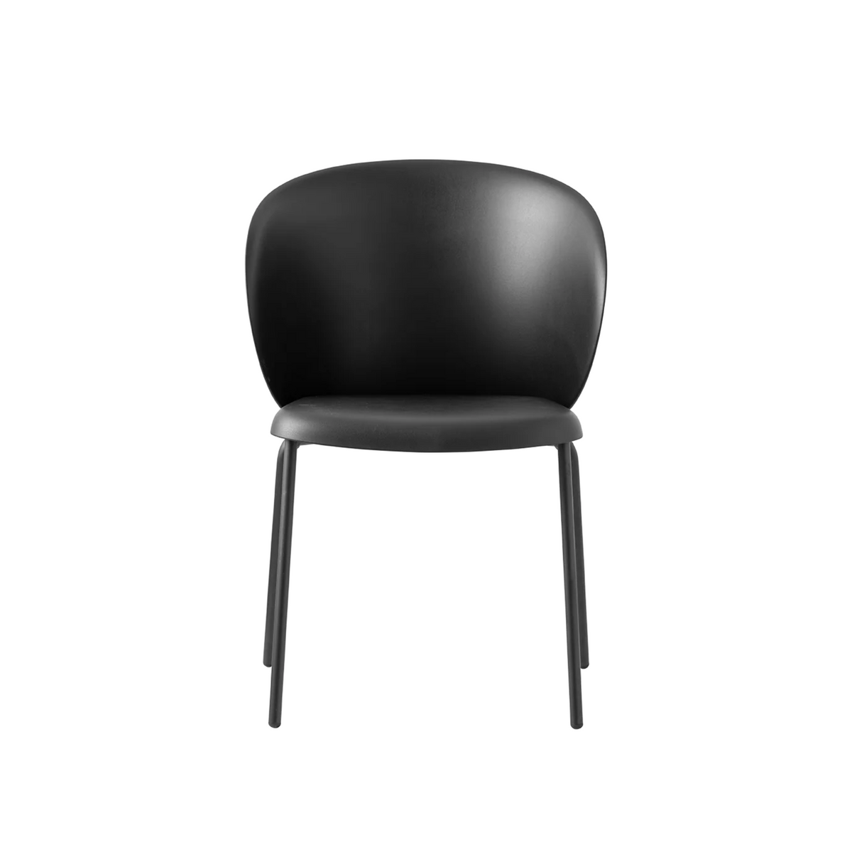 Set di sedie moderne "Tuka" in metallo e polipropilene impilabili cm 55x59 86h