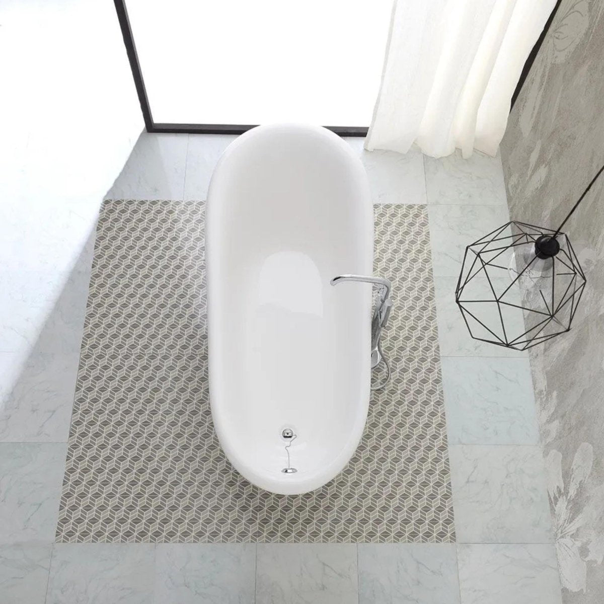 Vasca da bagno classica freestanding "Romanza" in marmo ricomposto cm 168x76 55h - MondoViro
