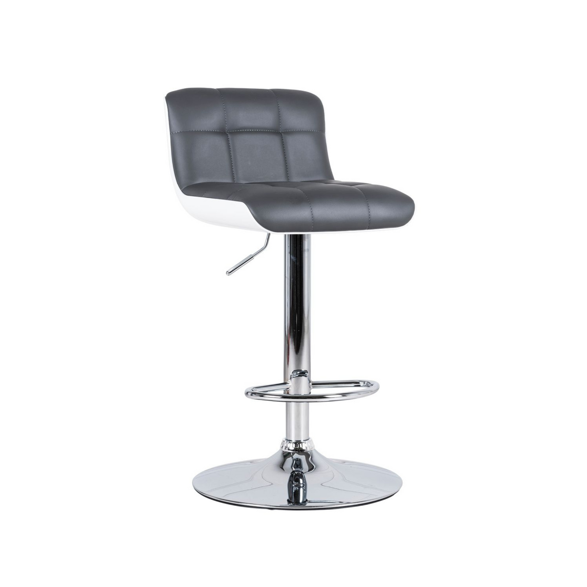 Set di sgabelli imbottiti alti "Kurt" in similpelle con elevazione a gas e poggiapiedi cm 38,5x36 83h