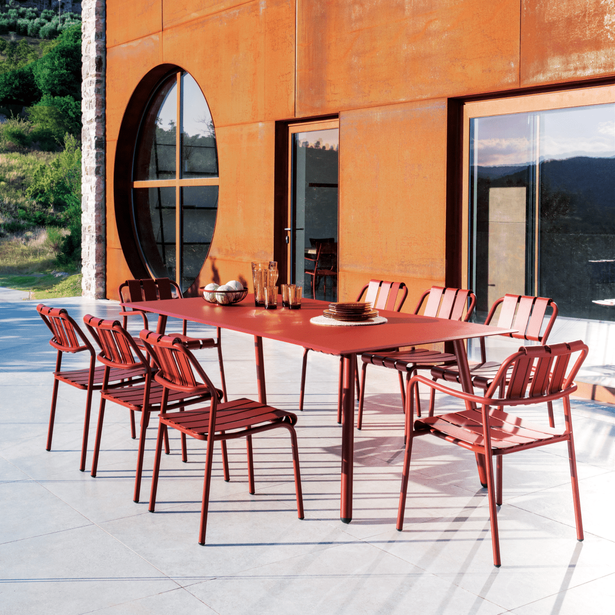 Tavolo rettangolare in alluminio "Verdea" da pranzo per giardino cm 220x100 75h - MondoViro