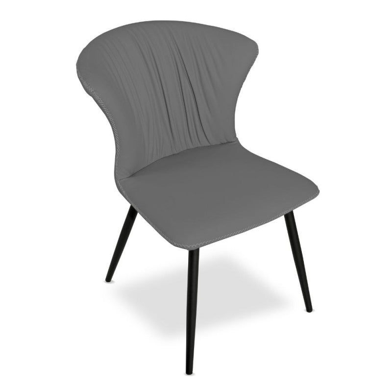 Set di sedie da pranzo "Core" imbottite in ecopelle con gambe in metallo nere cm 56x61 84h - MondoViro