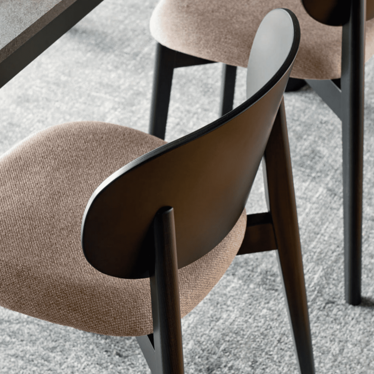 Set di sedie moderne da soggiorno "Eide" in legno con seduta imbottita cm 48x50,5 81h - MondoViro