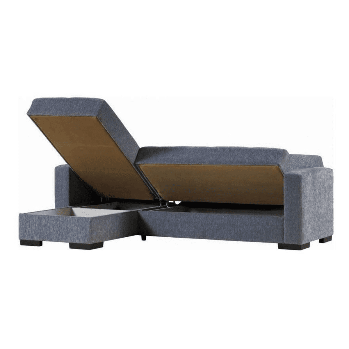 Divano prontoletto "Karida" con meridienne reversibile e vano contenitore cm 227x74/175 77h - MondoViro