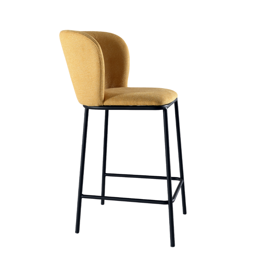 Set sgabelli fissi "Riva" dal design morbido e accogliente in tessuto cm 58x52 95h
