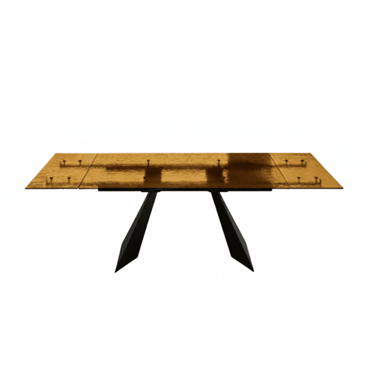 Tavolo rettangolare "Walter" allungabile con piano in vetro martellato trasparente cm 160/240x90 75h - MondoViro