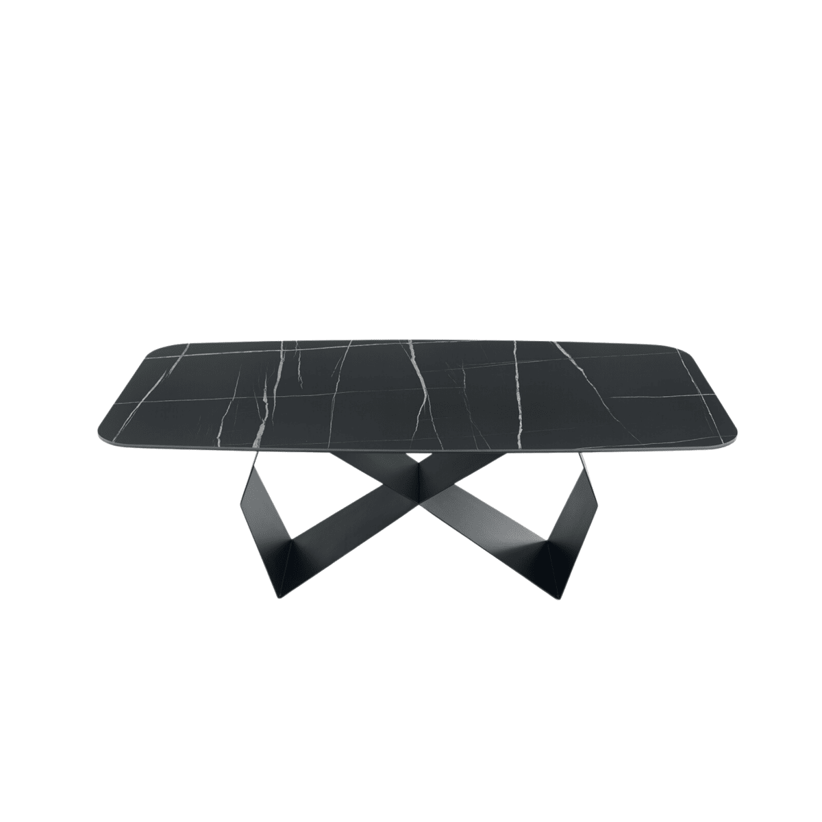 Tavolo fisso moderno "Karlito" con base in metallo verniciato cm 210x110 75h - MondoViro