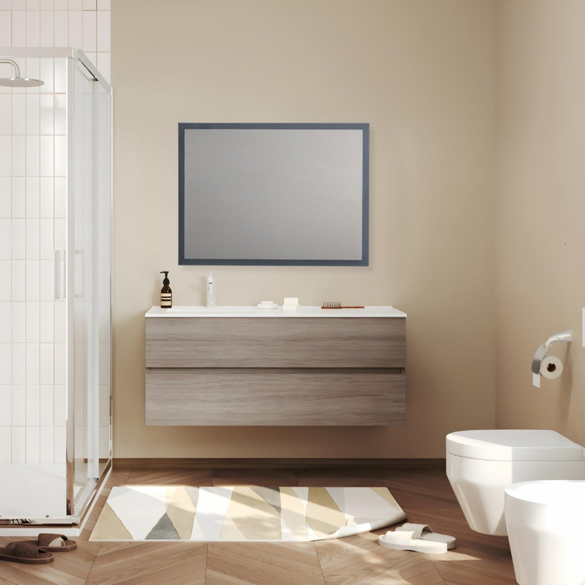 Specchio con cornice led "Bend" rettangolare reversibile cm 80x60 - MondoViro