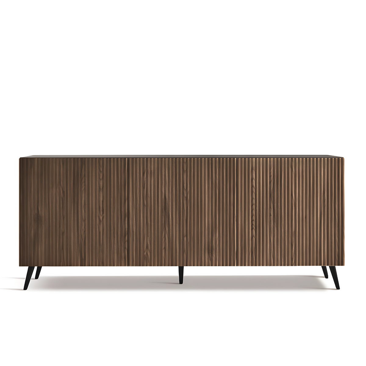 Madia moderna già assemblata "Marina" 3 ante in legno laccato con 2 piedini cm 180x50 80h