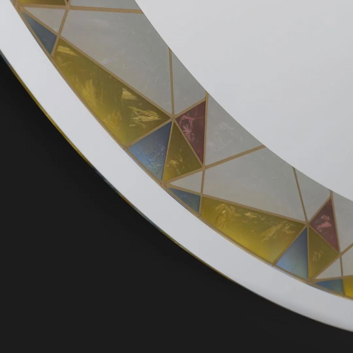 Specchio a led da parete "Mosaic" touch con inserti satinati e colorati - MondoViro