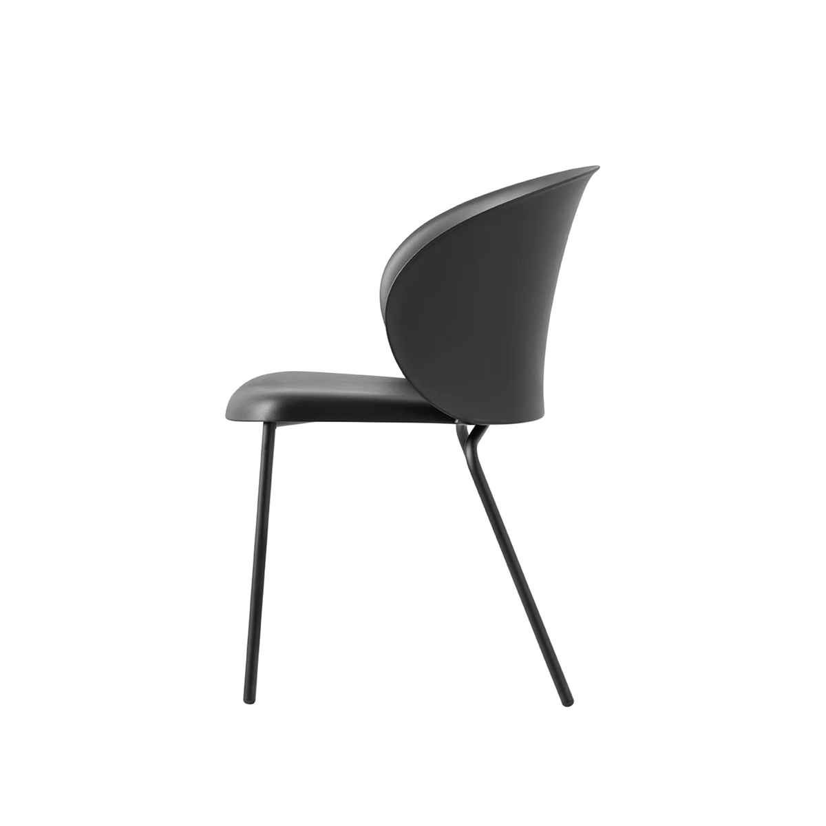 Set di sedie moderne "Tuka" in metallo e polipropilene impilabili cm 55x59 86h