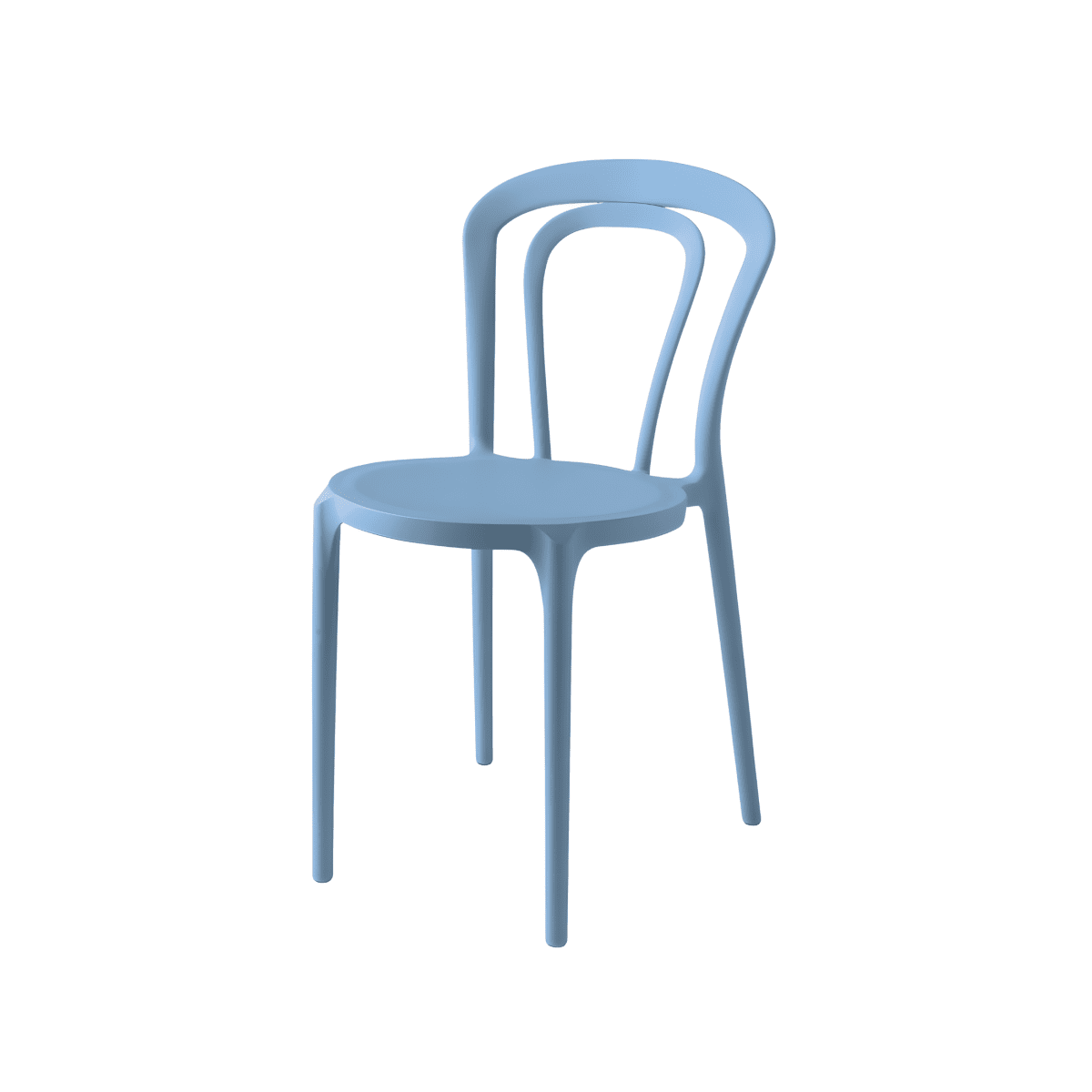 Set di sedie moderne "Caffè" in polipropilene impilabili per esterno e interno cm 53x53 83h - MondoViro