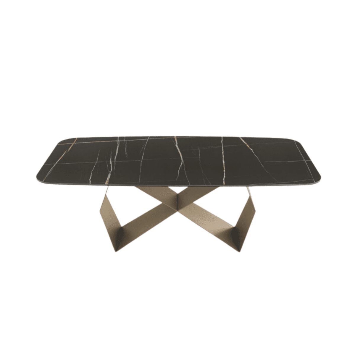 Tavolo fisso moderno "Karlito" con base in metallo verniciato cm 210x110 75h - MondoViro
