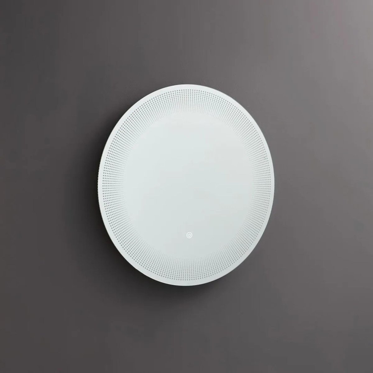 Specchio rotondo con cornice illuminata a led "Eclisse" in alluminio cm 60x60 - MondoViro