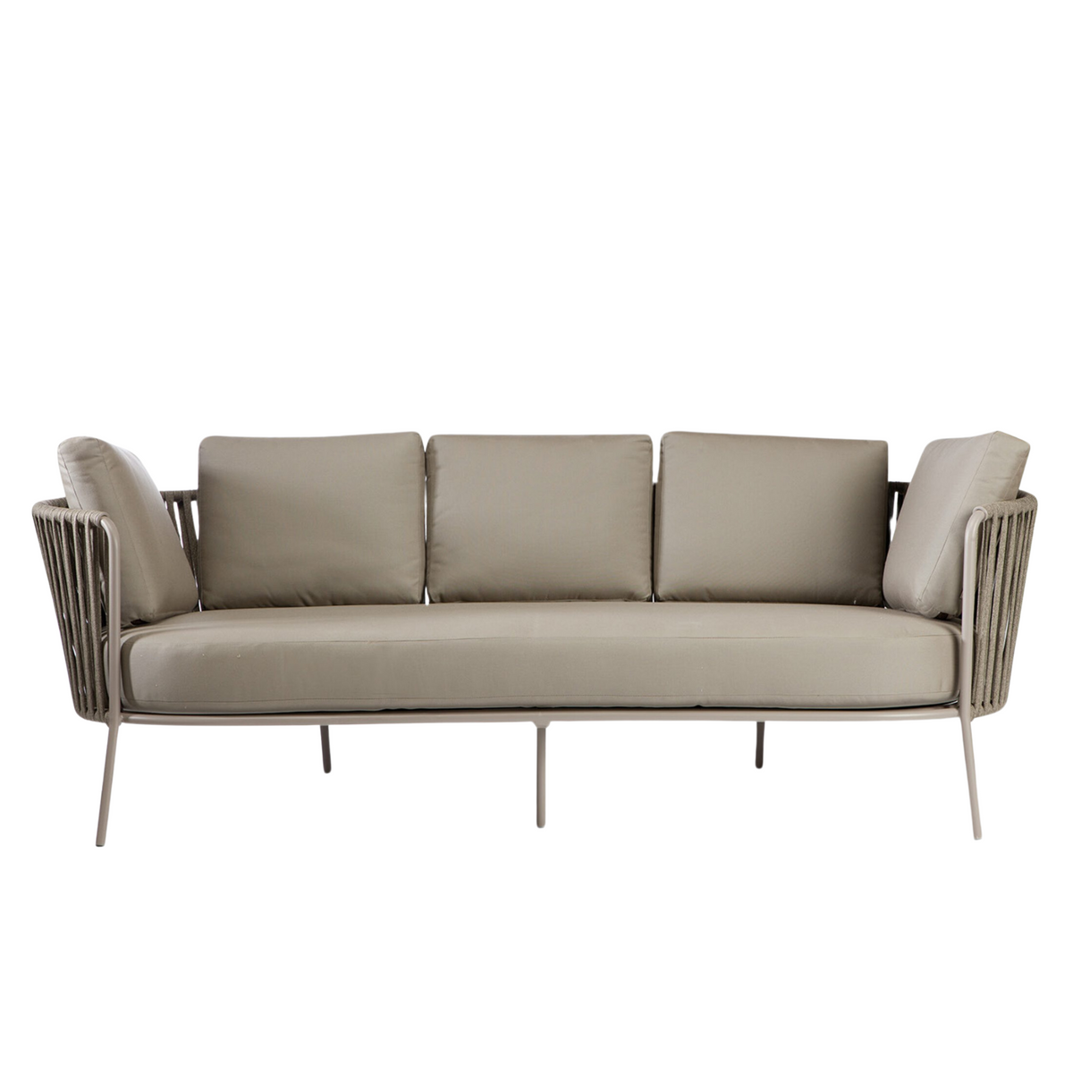 Divano 3 posti in corda e acciaio inox "Daisy Rope" sofà lounge da giardino cm 220x80 71h